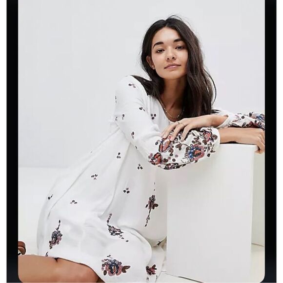Free People Oxford Embroidered Shift Dress Size M - Picture 13 of 15